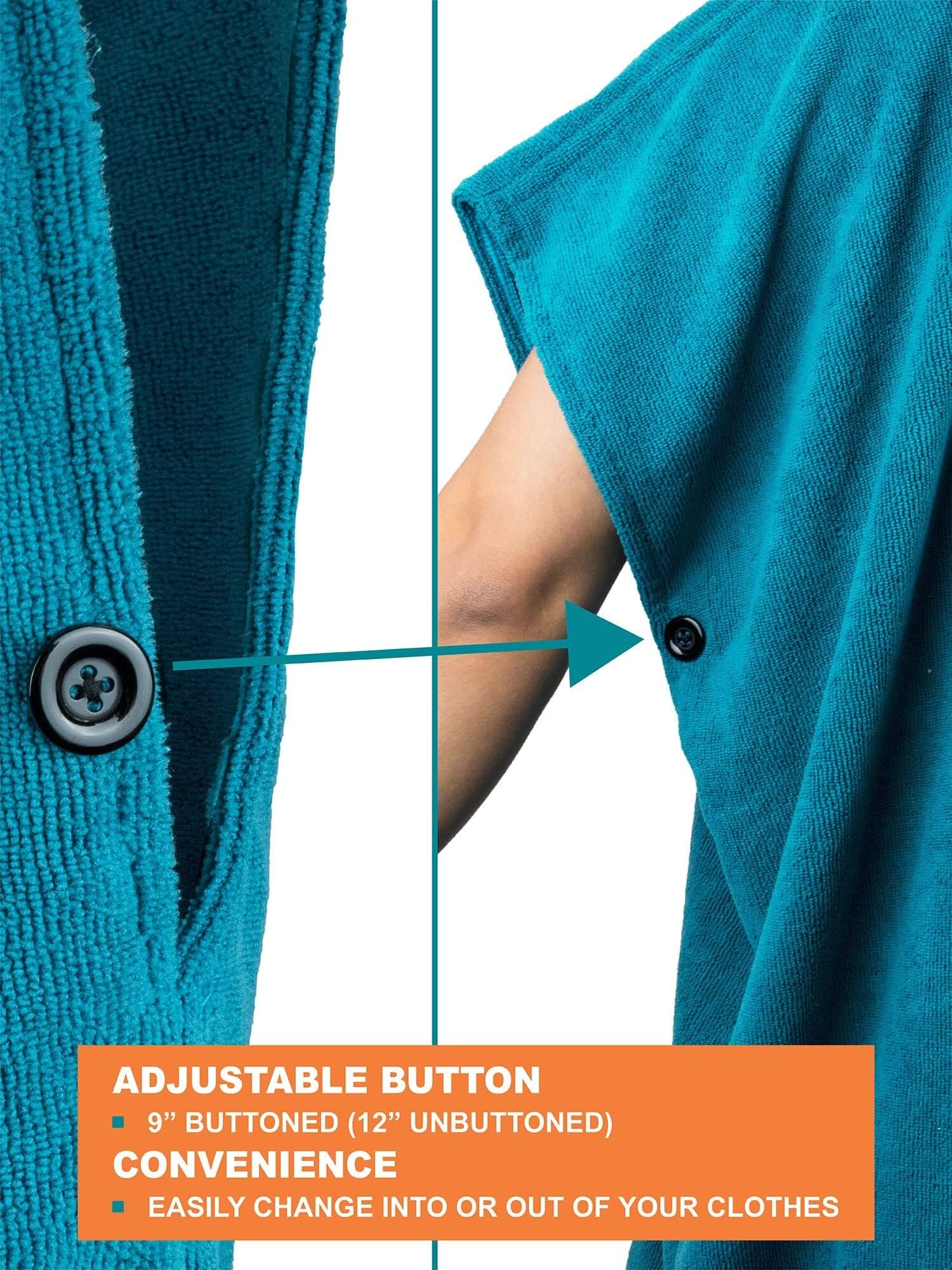 Poncho Toalla, Toalla Poncho Poncho de surf con capucha, toalla de secado rápido que se cambia for surfear, nadar en la playa, deportes al aire libre, toalla absorbente y portátil for hombre con bolsi
