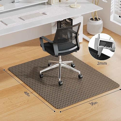 Miniatura 50 de Yecaye Tapete para silla de oficina para suelo de madera dura, 36 x 48 pulgadas, protege el suelo debajo del escritorio de la computadora, tapete