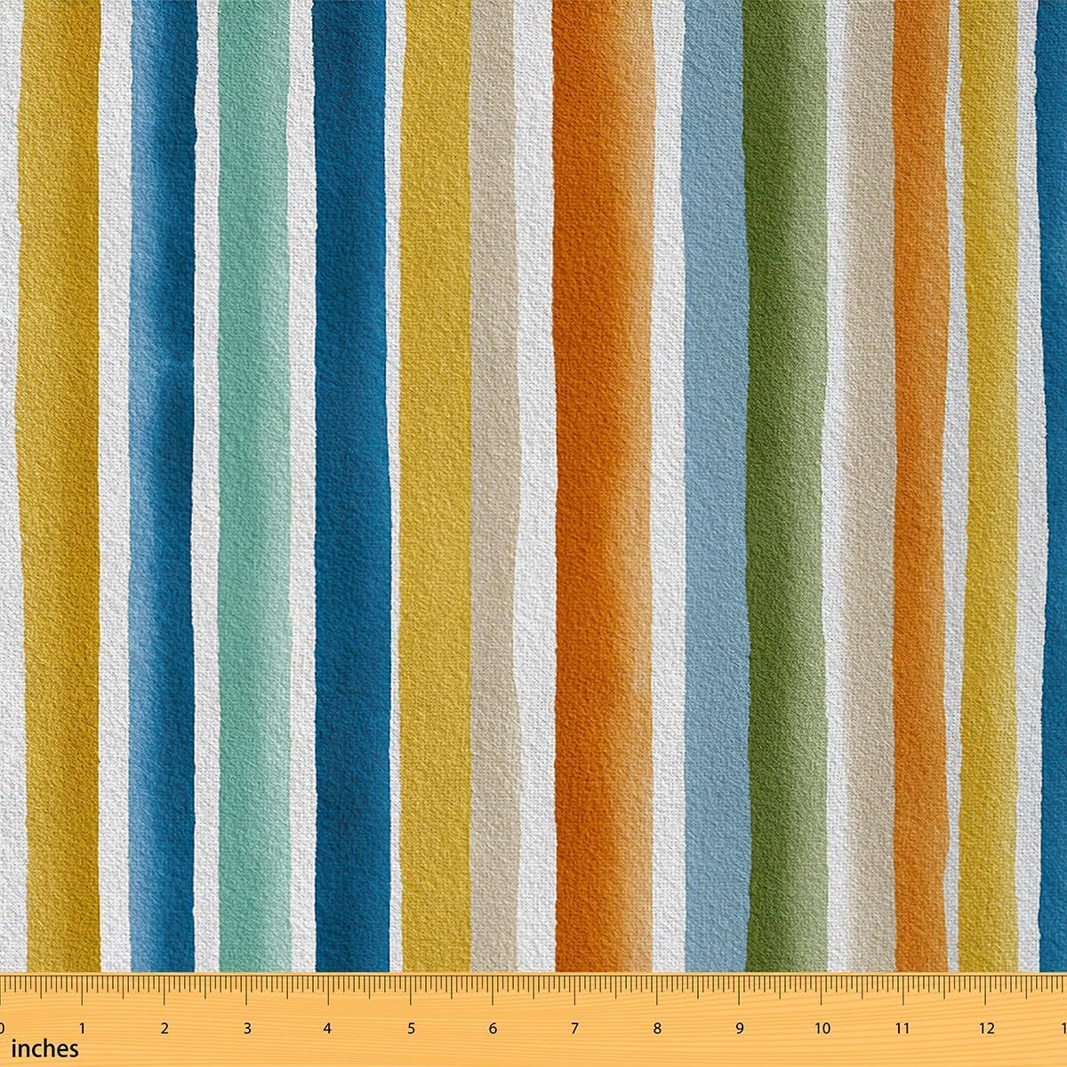 Erosebridal Watercolor Waterproof Outdoor Decor Rainbow Stripe Fabric by The Yard for Kids Men Women Ethnic Geometric Orange Yellow Upholstery Fabric for Chairs DIY Decor 3 Yards