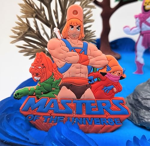Miniatura 7 de He-Man - Set de Cake Topper con figuras y accesorios MOTU (diseño único)