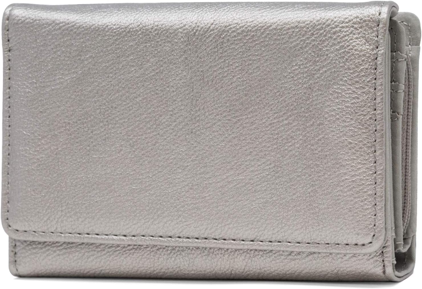 Mundi Small Womens RFID Blocking Wallet Compact Trifold Travel Wallet Clutch With Change Purse, (Pewter