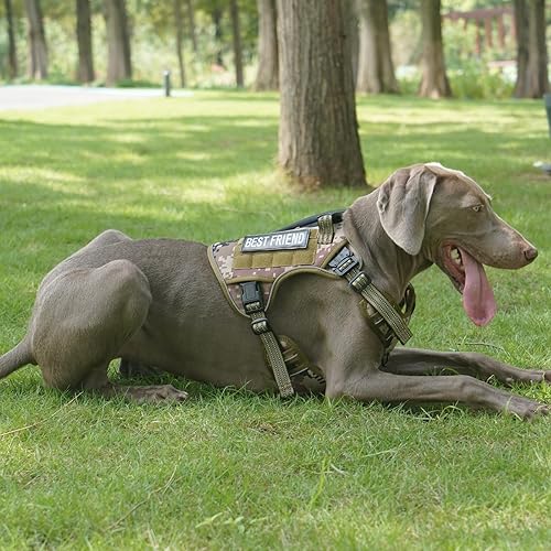 Miniatura 9 de SANHSEHOME AirTag - Arnés táctico para perro con bolsillo rastreador GPS para perros grandes, arnés ajustable con asa reflectante militar para