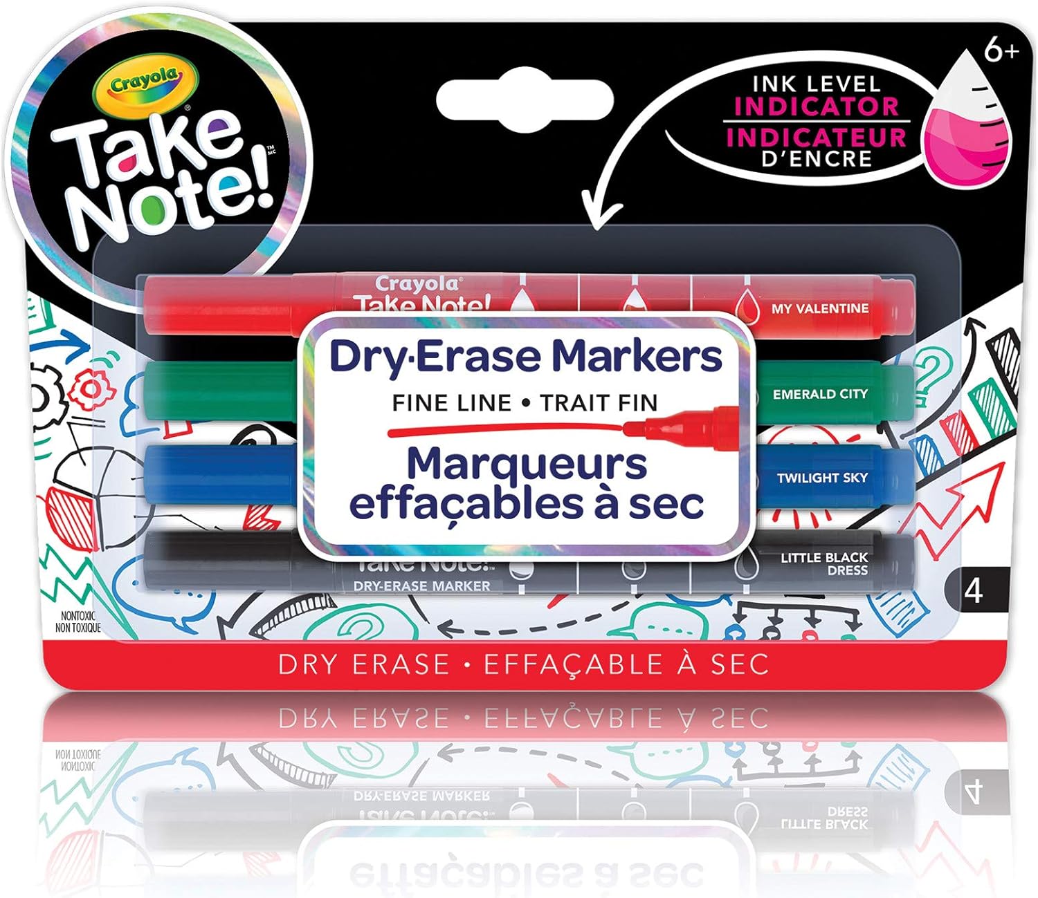 Crayola Take Note! Fine Line DryErase Markers 4 Count Arts & Crafts