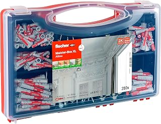 fischer Meister-Box XL Altbau, 280-teiliges Dübel- Schraubenset, 6-10 mm Durchmesser, 30-80 mm Länge, für Heimwerker und Profis, Universaldübel DuoPower, optimal für Wände und Untergründe im Altbau