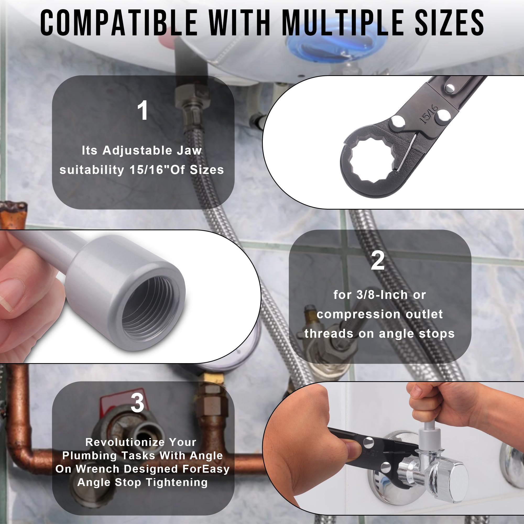 Compression Valve Tool Angle Stop Wrench Kit - Professional Plumbing ...