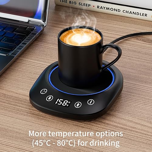 Miniatura 2 de Calentador de tazas de café, calentador eléctrico de tazas para uso de escritorio de oficina, apagado automático, ajustes de temperatura, ajustes de