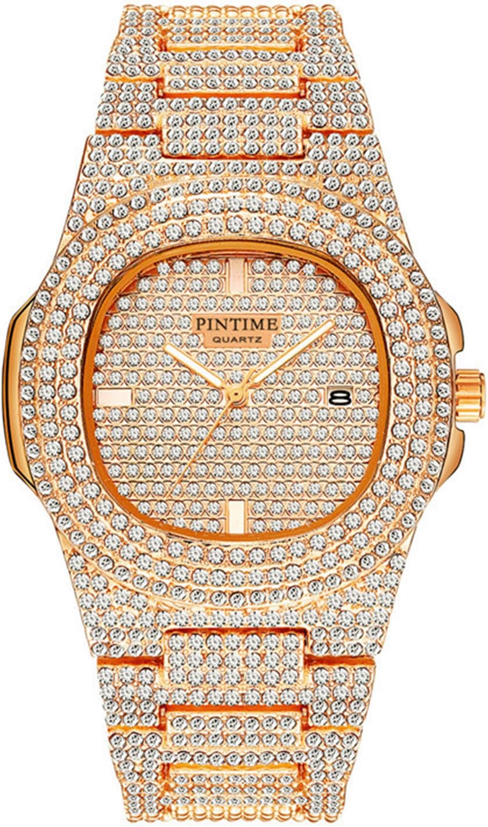 Luxury Unisex Watch Crystal Diamond Watches Big Face Women's Men's Quartz Watch Gold Color Silver Color Rose Gold Color Stainless Steel Wrist Watch