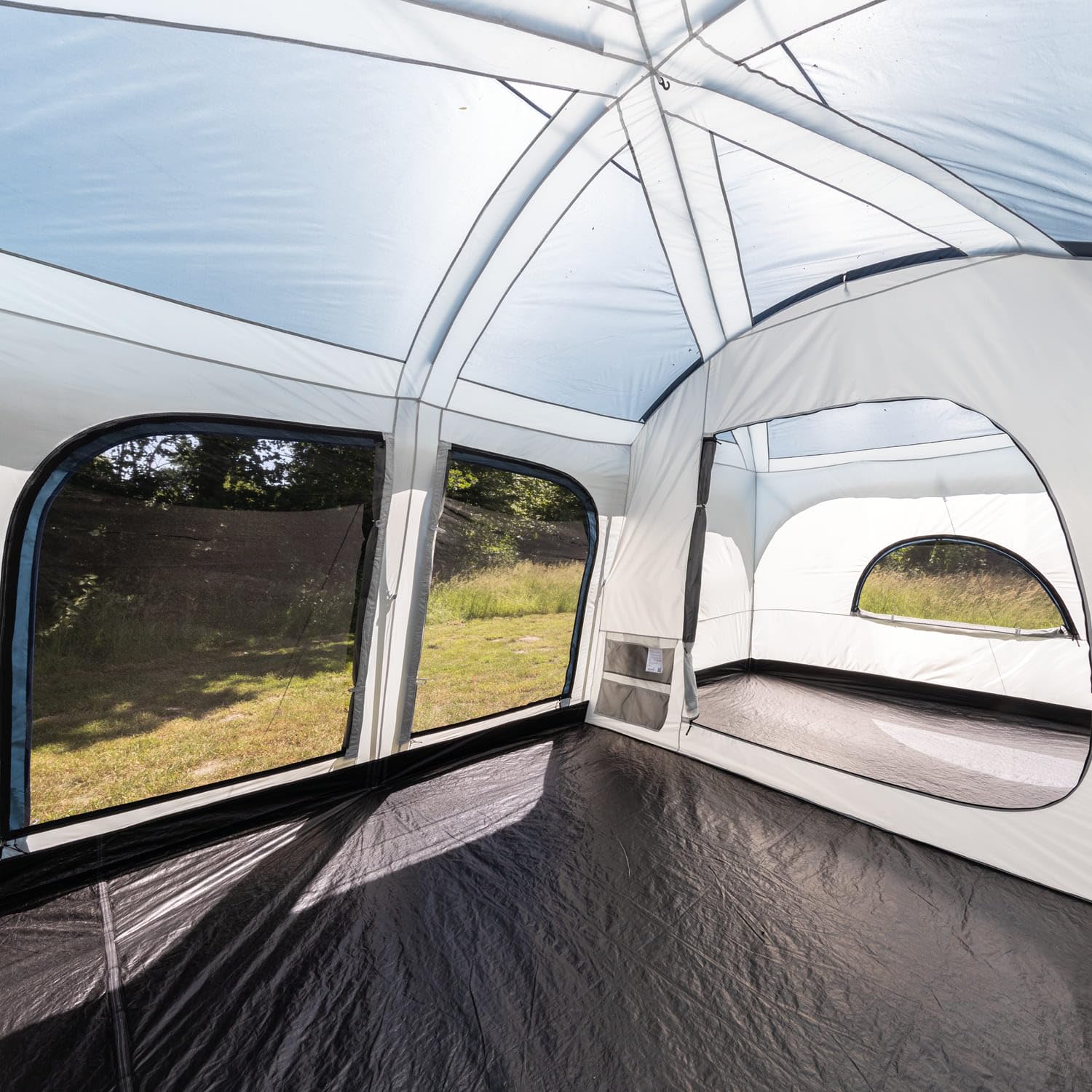 Skandika Tonsberg 5/10 Personen | Camping Zelt mit Single Skin, Meshdach, abnehmbarem Überzelt, Stehhöhe 2 m, eingenähtem Zeltboden, 4000 mm Wassersäule | Großes Familienzelt