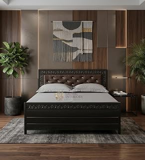 GLOBAL INTERIORS Carbin Metal Bed with Storage | Wrought Iron King Size Cot with Hydraulic Storage| Double Bed King Size f... Price In India