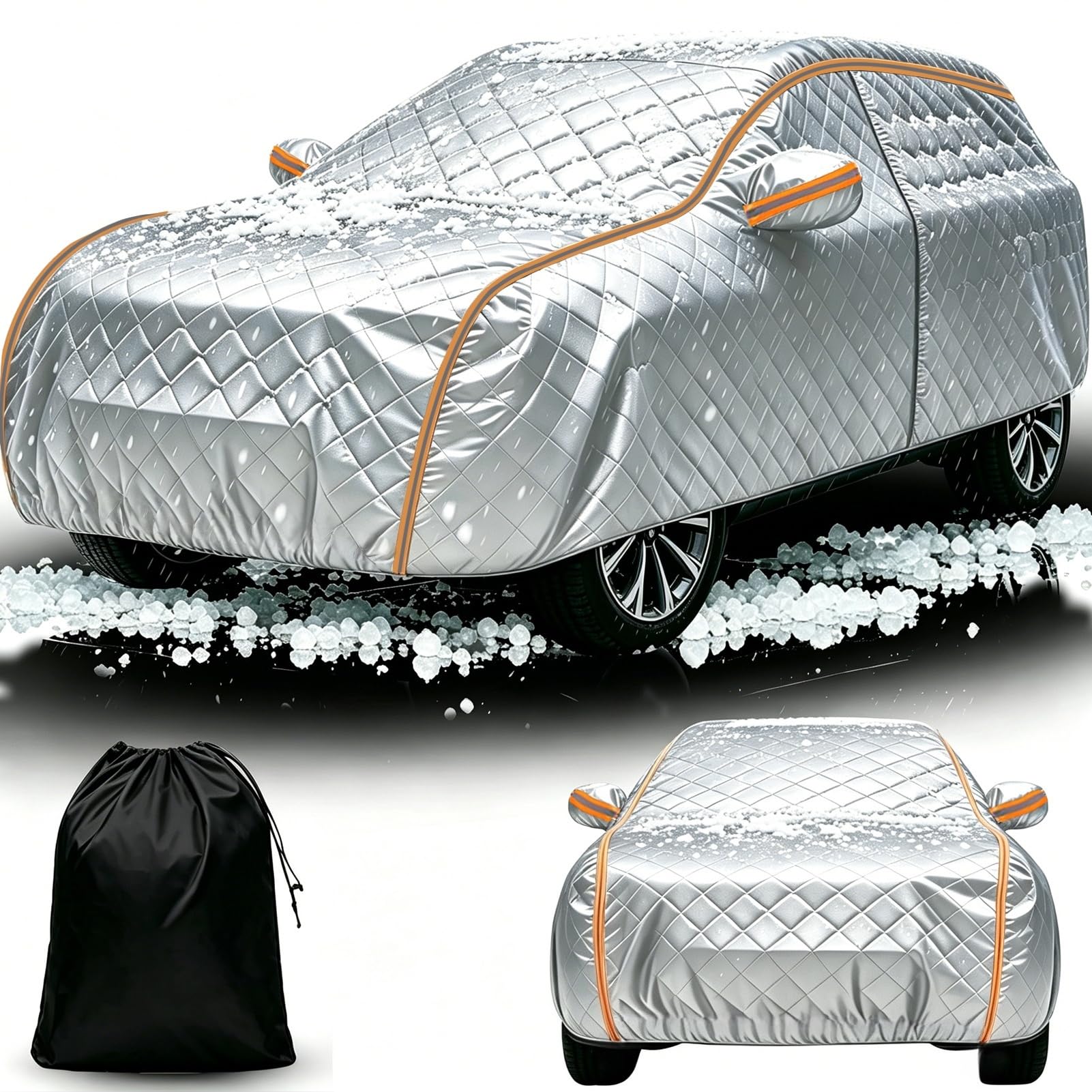 Telo Auto copriauto Antigrandine per Volkswagen Touran 2010-2015,Grandine Vento Antipolvere,Auto Imbottito Copri Macchina Resistente ad Neve Ghiaccio Gelo Sole Tissu en Coton Epais