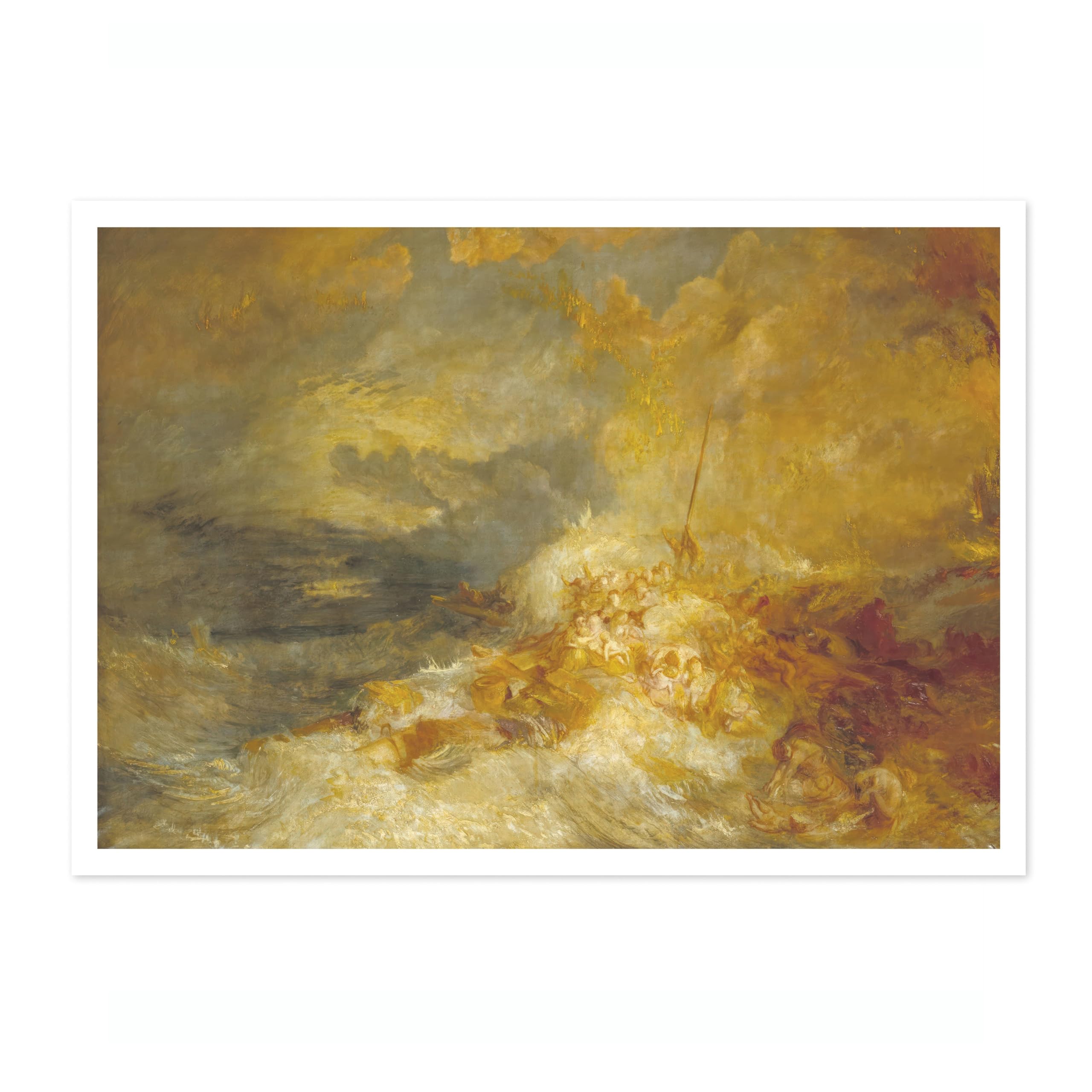 A Disaster At Sea Joseph Mallord William Turner Print, Classic Art Painting Print, Romanticism Art Exhibition Wall Art, Vintage Home Decor Picture, A5 (Print Only) - 21x14.8cm