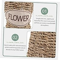 Vista 5 de 1 jarrón de mimbre de ratán marrón para almacenamiento, decoración y contenedor de plantas