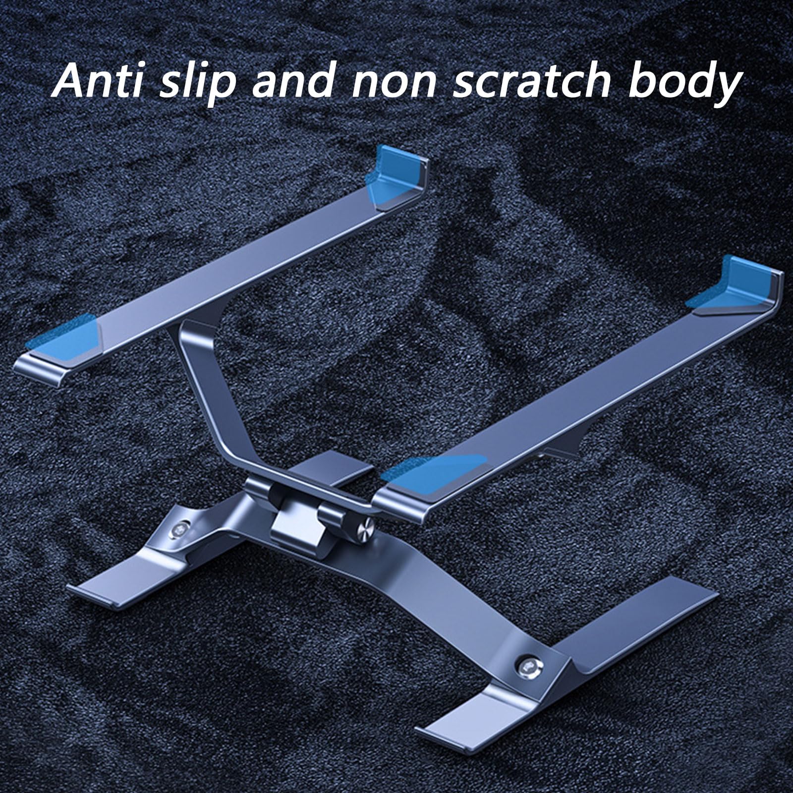 Soporte de aluminio para portátil con rejillas de ventilación de refrigeración de altura ajustable y plegable, soporte ergonómico para computadora portátil, soporte ergonómico para el hogar