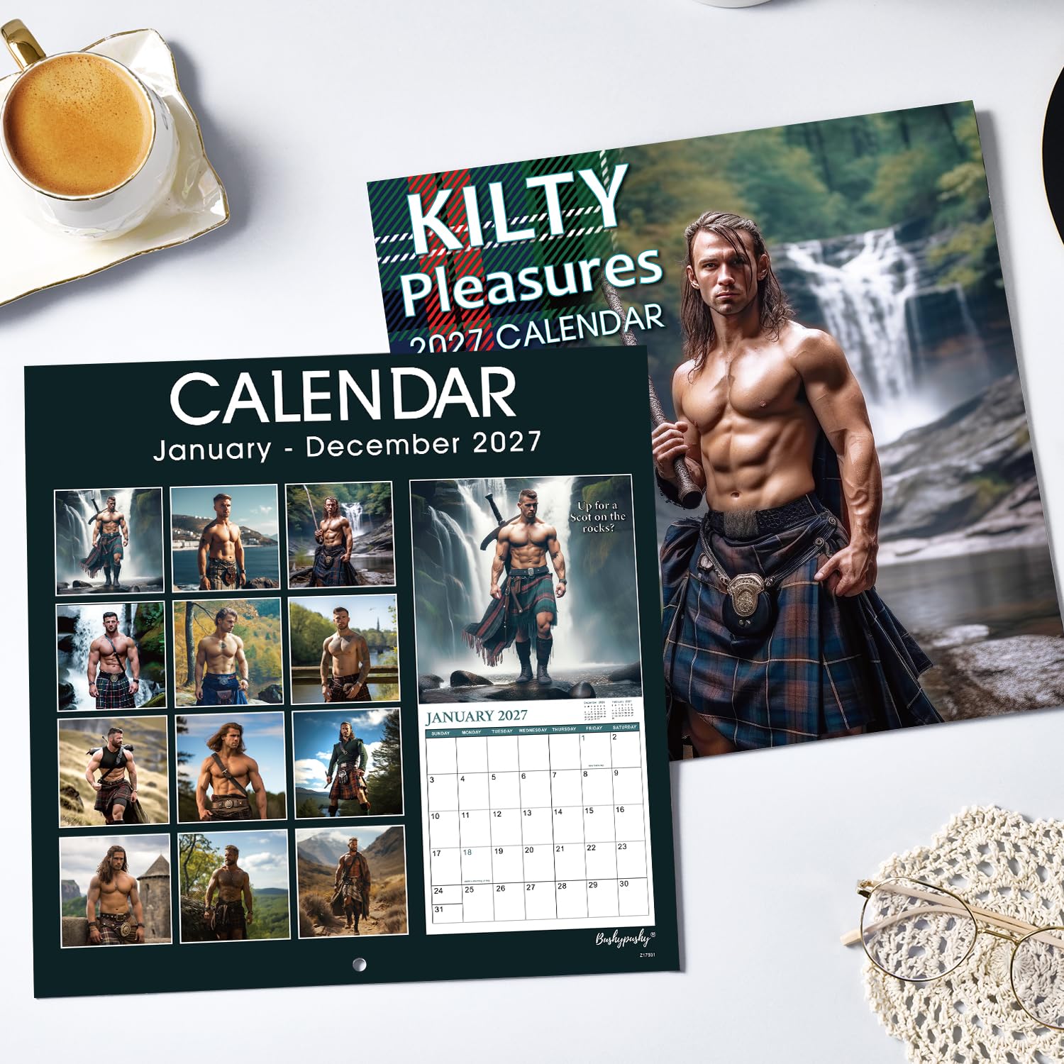 Kalender 2026 - Lustiger Kalender 2026 Wandkalender, 12-Monats-Wandkalender, Januar 2026 - Dez. 2026, 30,5 x 61 cm (offen), Kalender 2026 mit unlinierten Blöcken und dickem Papier