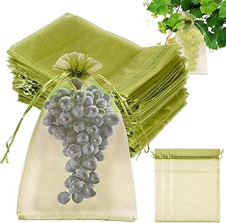 100Stück Traubenschutzbeutel Weintrauben Schutzbeutel mit Zugband Wiederverwendbares Mesh Obst Schutzbeutel Garten Netzbeutel Schutz für Trauben, Mangos, Äpfel, Granatäpfel, Pfirsiche 23 * 17cm