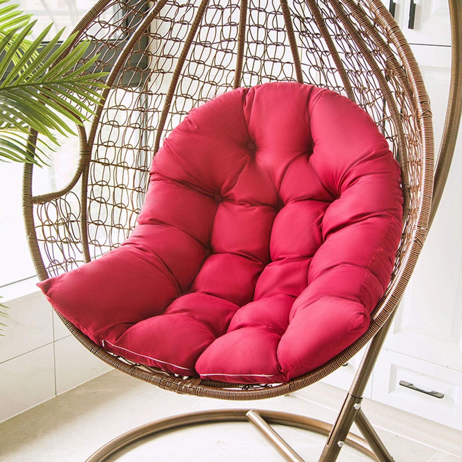 Cojín de asiento de cesta colgante for columpio, cojín de asiento de silla con forma de huevo, cojín de silla de ratán de mimbre colgante, cojín de silla con forma de huevo for patio, jardín, balcón,