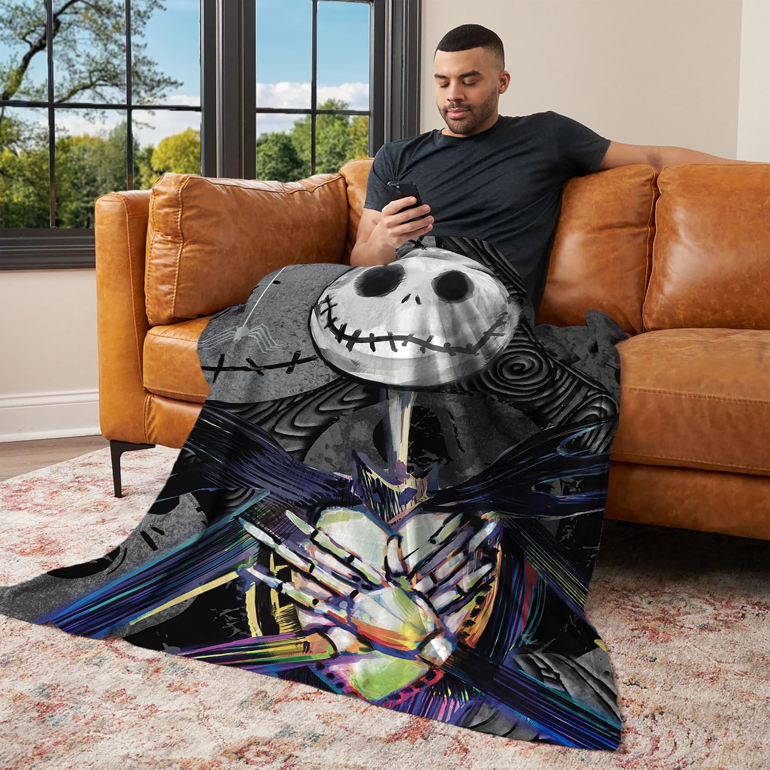 Disney Nightmare Before Christmas Dark Creep Silk Touch Throw Blanket, 60x80 inches