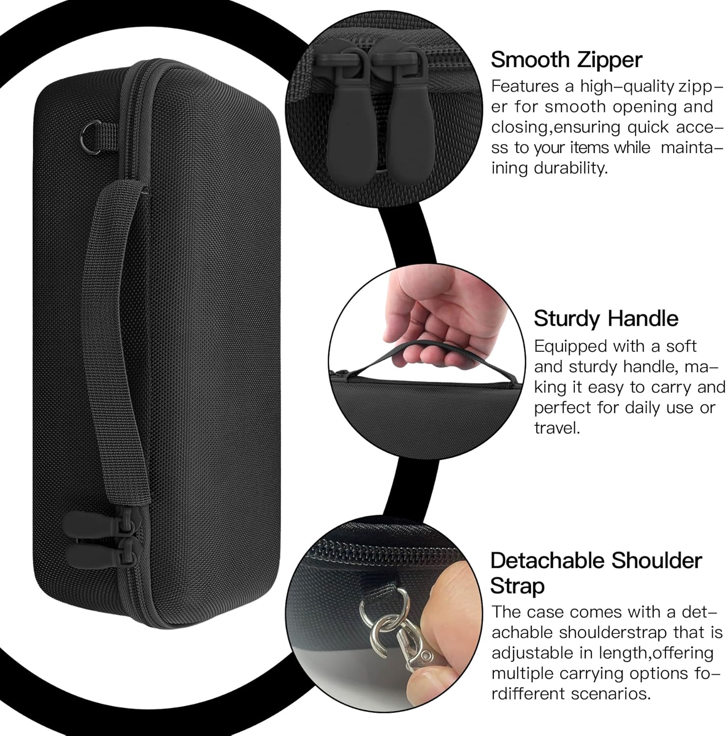 for Bose SoundLink Plus Portable Speaker Hard Protective Case, Portable Travel Case with Shoulder Strap (Black Case) - co2CREA - Image 5