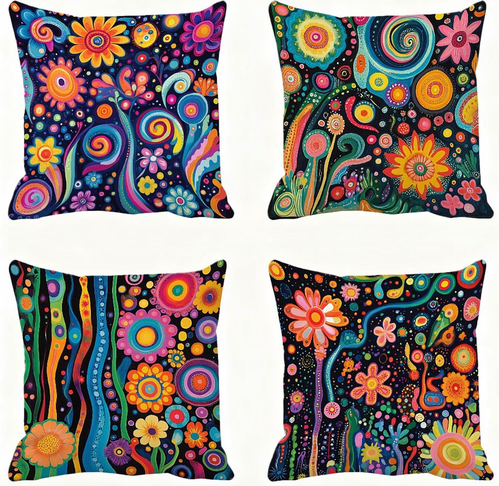 Taie oreiller 60x60 coloré lot de 4 pour réchauffer l'ambiance de la maison