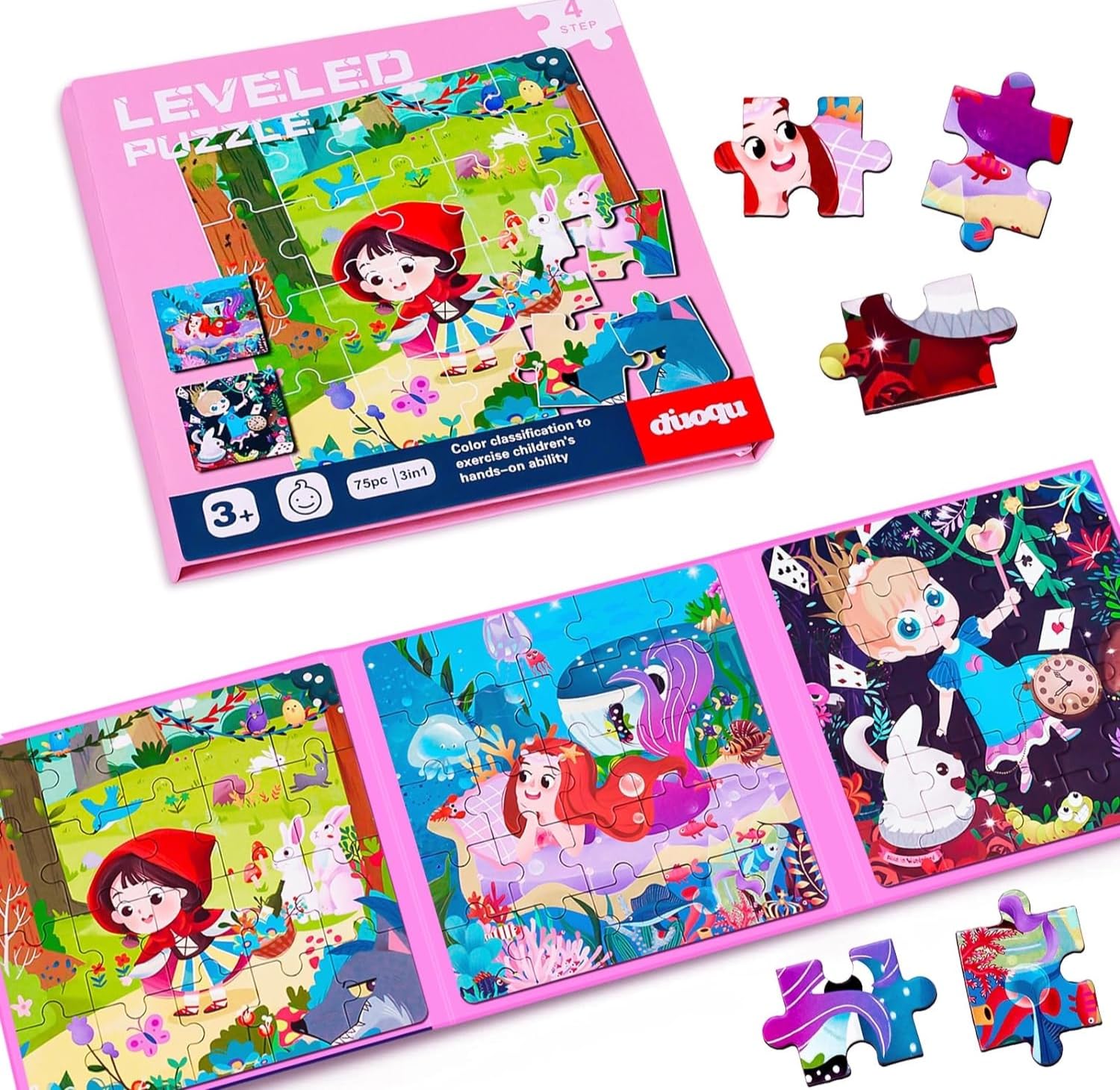 LUMINI Magnetic Puzzles for Kids Ages 3-8, 75 Pieces Toddler Fairy Tales Jigsaw Puzzle Book, Montessori Preschool Learning Toy Travel Toys and Travel Games for Boys and Girls (Pack of 1) (B0CT84SYC4) Amazon Price History, Amazon Price Tracker