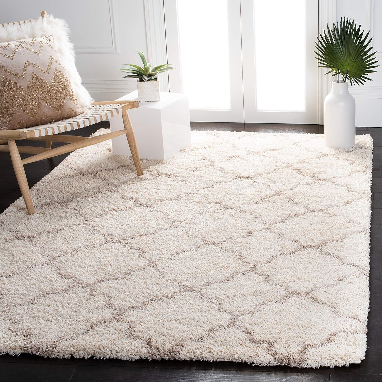 Modern Geometric Shag Rug - Multi-Color -15 Modern Geometric Shag Rug - Multi-Color -15