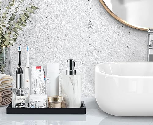 Miniatura 18 de Luxspire Bandeja de tocador de baño, tocador de resina, anillo de joyería, tanque de almacenamiento, fregadero de cocina, encimera, organizador