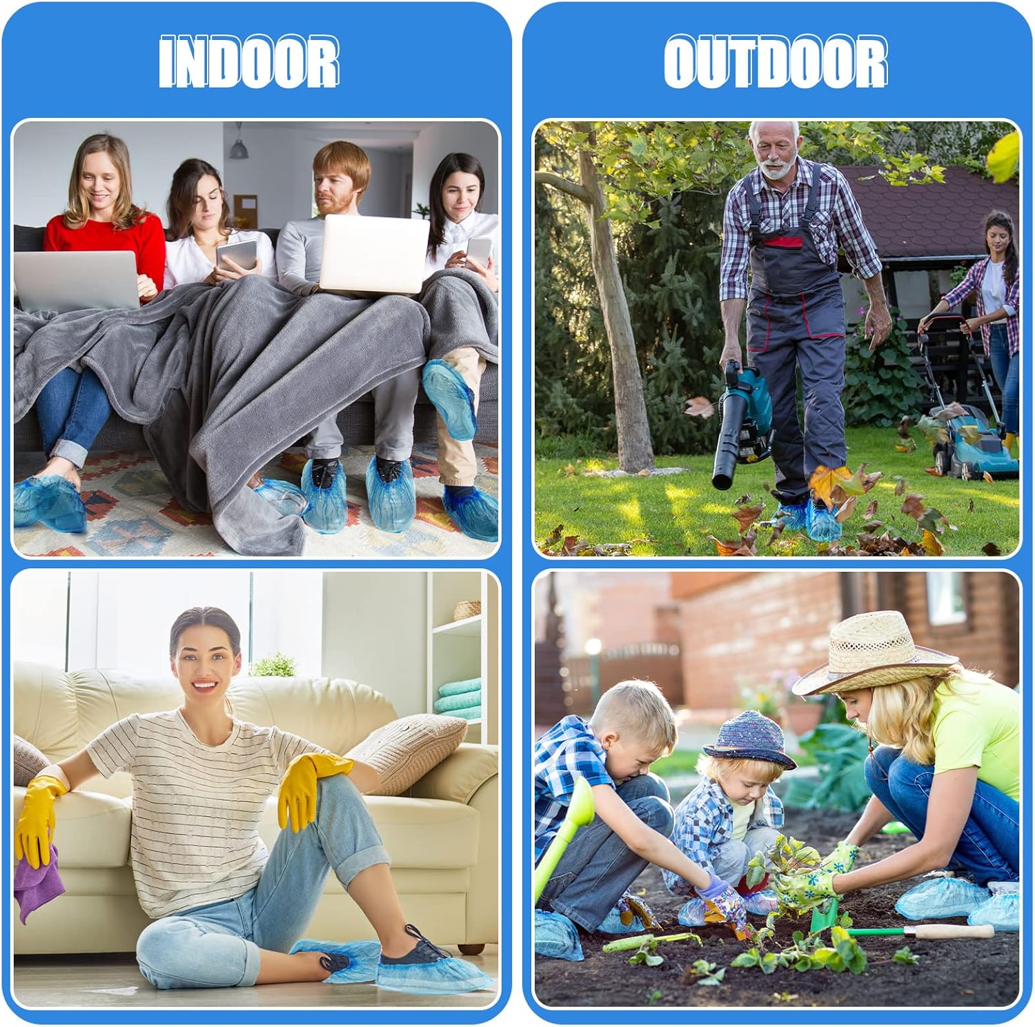 2000 PCS Disposable Shoe Covers Non Slip Booties Protectors Stretchable Thick Extra Shoe Covers for Indoors Outdoors, Medical, Real Estate, Construction, Floor, Carpet, One Size Fits Most (Blue) - Image 6