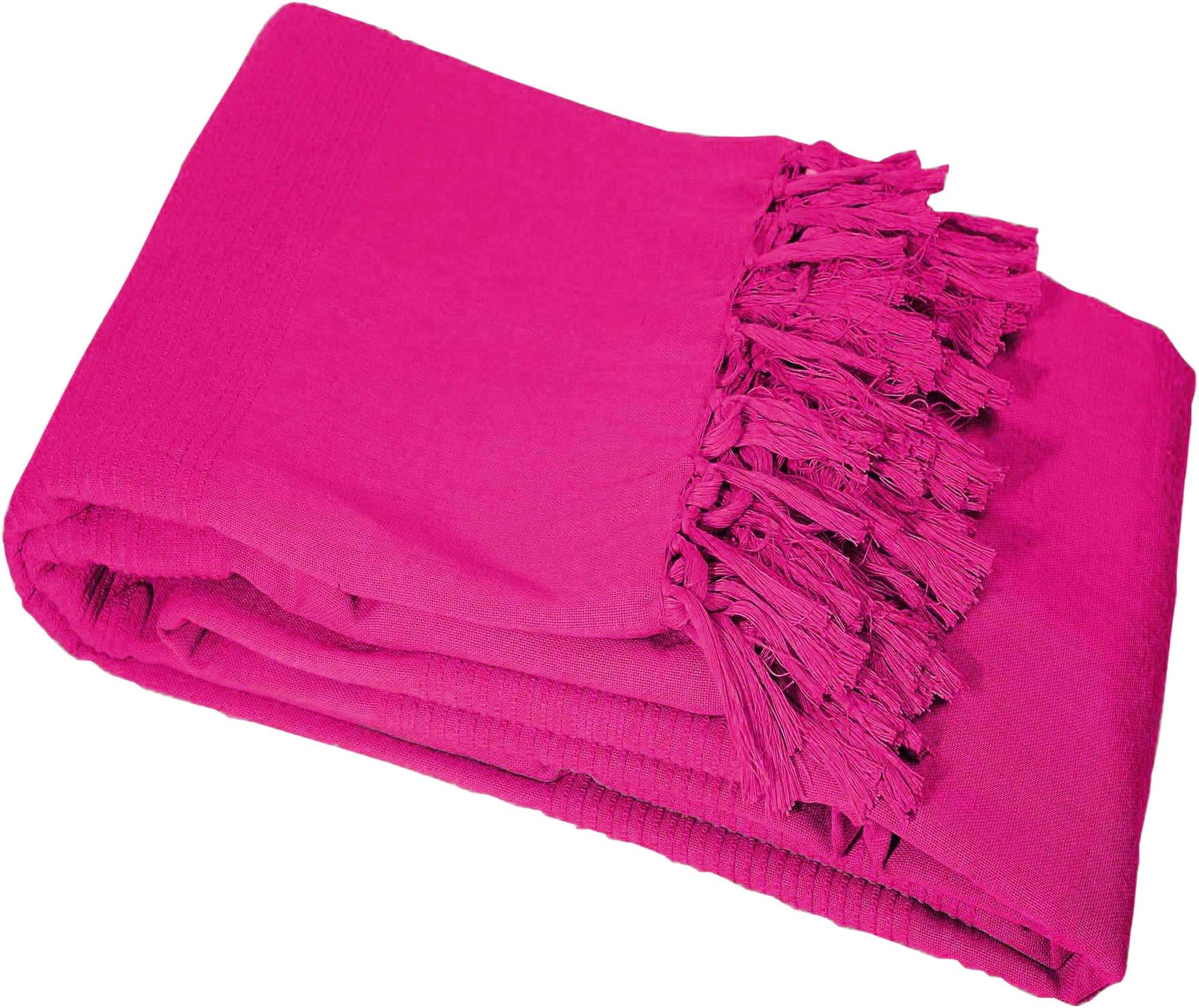 Nuances Du Monde Armchair Throw 150X150 Coton TISSE Lana Fuchsia