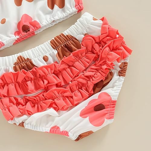 Miniatura 4 de Trajes de baño para niña pequeña, traje de baño para bebé, conjunto de bikini, traje de baño de 3 piezas, traje de playa de verano, parte superior y