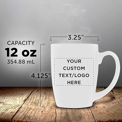Miniatura 5 de DISCOUNT PROMOS Taza de café Java curvada personalizada de 12 onzas, juego de 1050100, paquete personalizado a granel, tazas de cerámica para