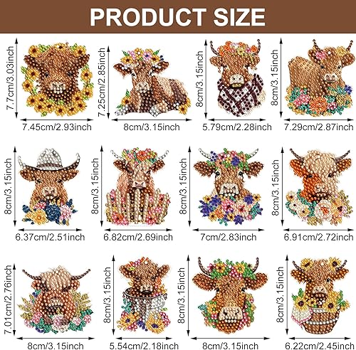 Miniatura 3 de Hiboom 24 piezas de adornos de pintura de diamantes 5D de Navidad llavero de pintura de diamante colgante arte de diamantes adornos de Navidad DIY