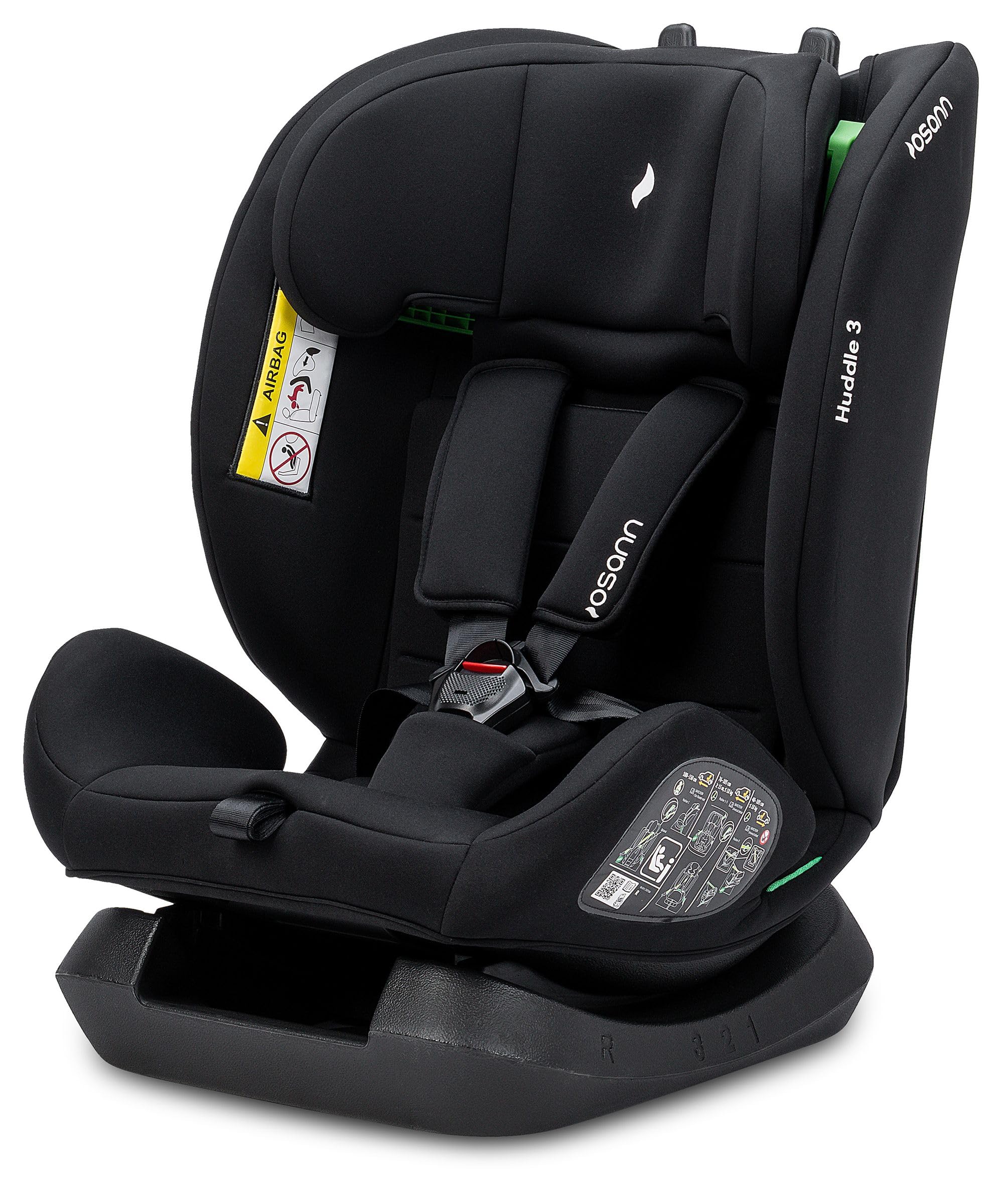 Seggiolino auto Huddle 3 isize altezza bambino da cm 40 a cm 150 dalla nascita a 12 anni installazione con cinture dell'auto senza isofix