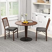 Vista 9 de Giantex Juego de 2 sillas de comedor plegables, sillas de cocina de madera plegables con asiento acolchado, estructura de madera maciza, carga