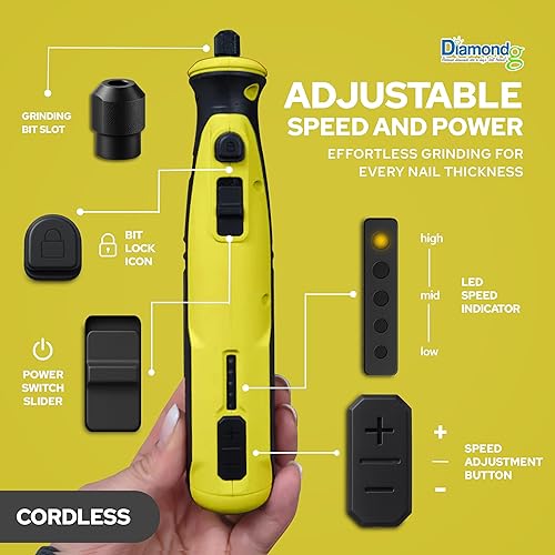 Miniatura 31 de Diamondg Amoladora de uñas rotativa (herramienta rotativa) 001 - Rosa,002 - Verde,003 - Azul,004 - Morado oscuro,006 - Amarillo,007 - Naranja,008