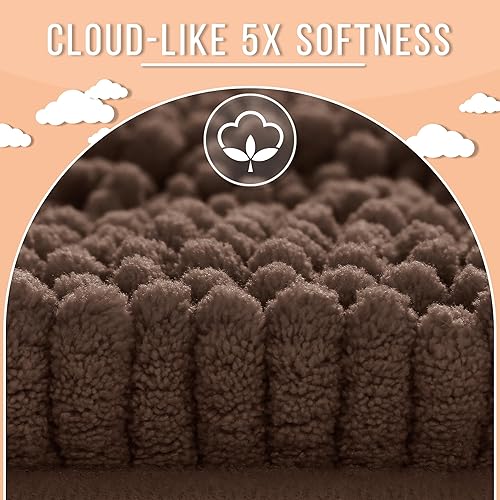 Miniatura 3 de Yimobra Tapete para baño, antideslizante, de secado rápido, extra grueso y súper absorbente, de microfibra de lujo, esponjoso, lavable, suave, para