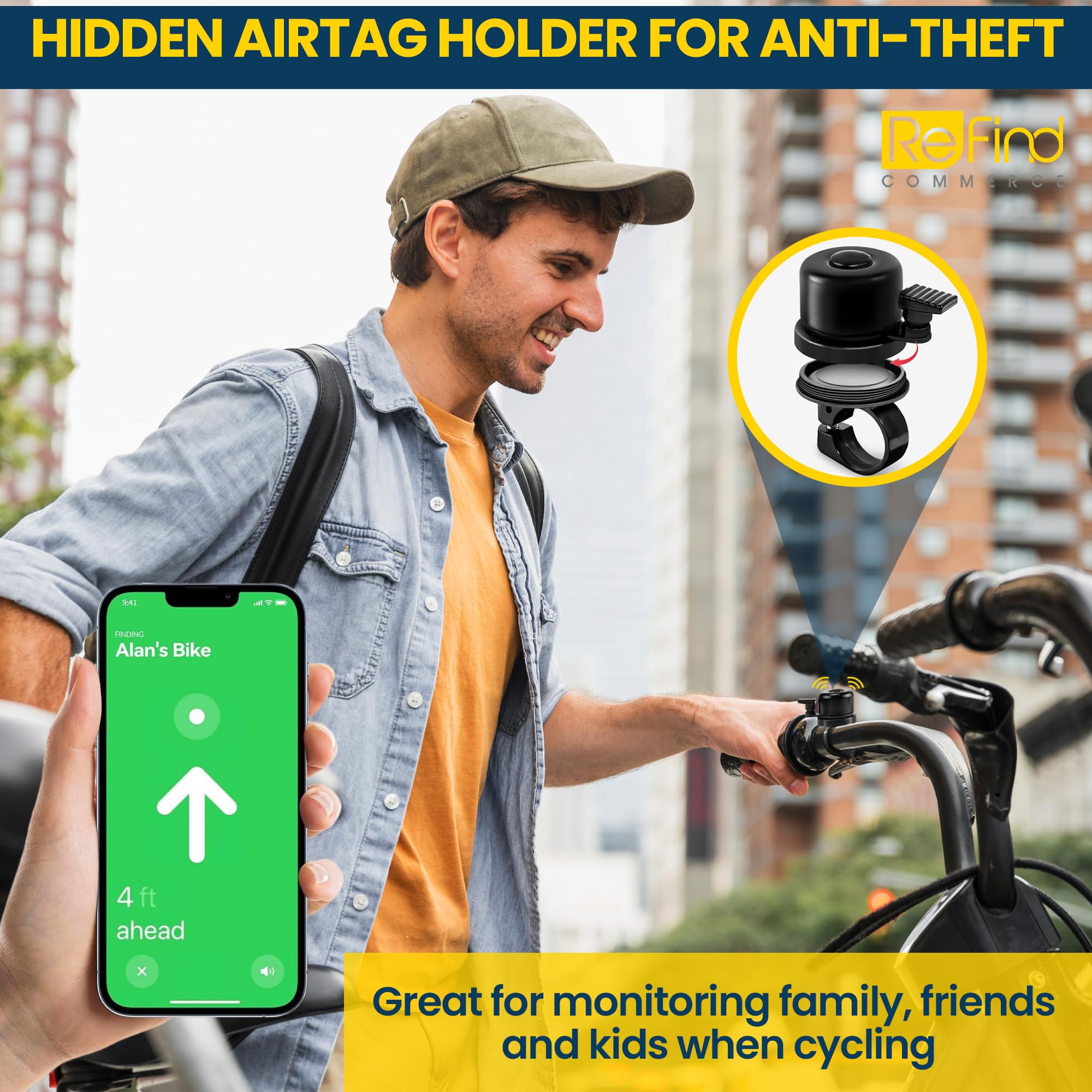 ReFind Airtag Holder Bike Bell - Image 4