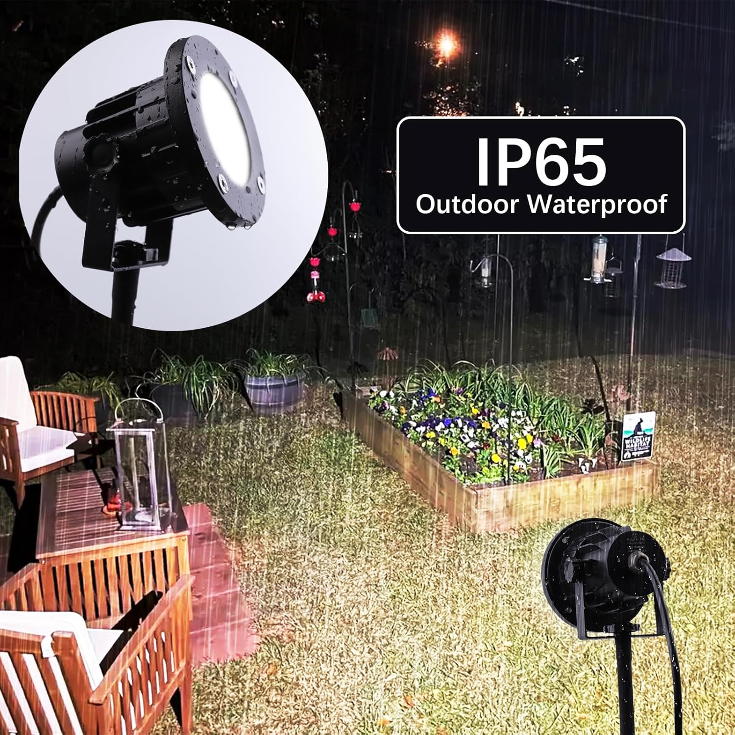LED Clamp Work Light, 15W (150W Equivalent) All Metal Floodlight with 11.5FT Cord, IP65 Waterproof Outdoor & Indoor, 360° Adjustable Clip on Light, for Garage Workshop Construction (15W-Warm White)