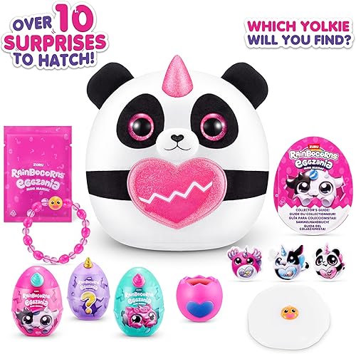 Miniatura 2 de Rainbocorns Eggzania - Mini Mania Panda de peluche sorpresa con juguete suave de animales, idea para niñas con juego imaginario por ZURU