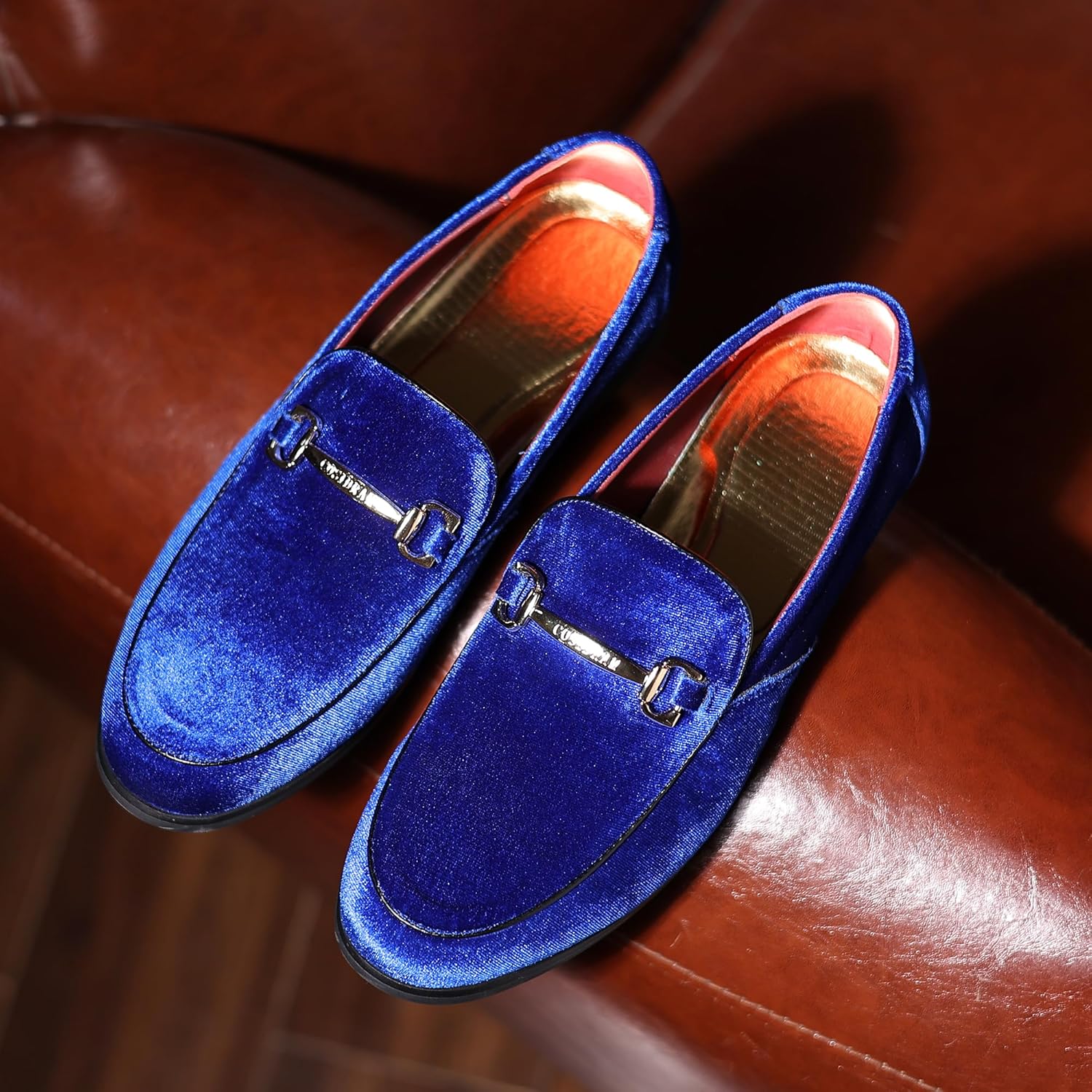 COSIDRAM Mens Dress Shoes Loafers Business Classic Suede Luxury Copper Chain Party Wedding Moccasins for Male - Image 2