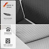 Vista 5 de Sofa Cover Reversible 3 Seater Grey / Anthracite