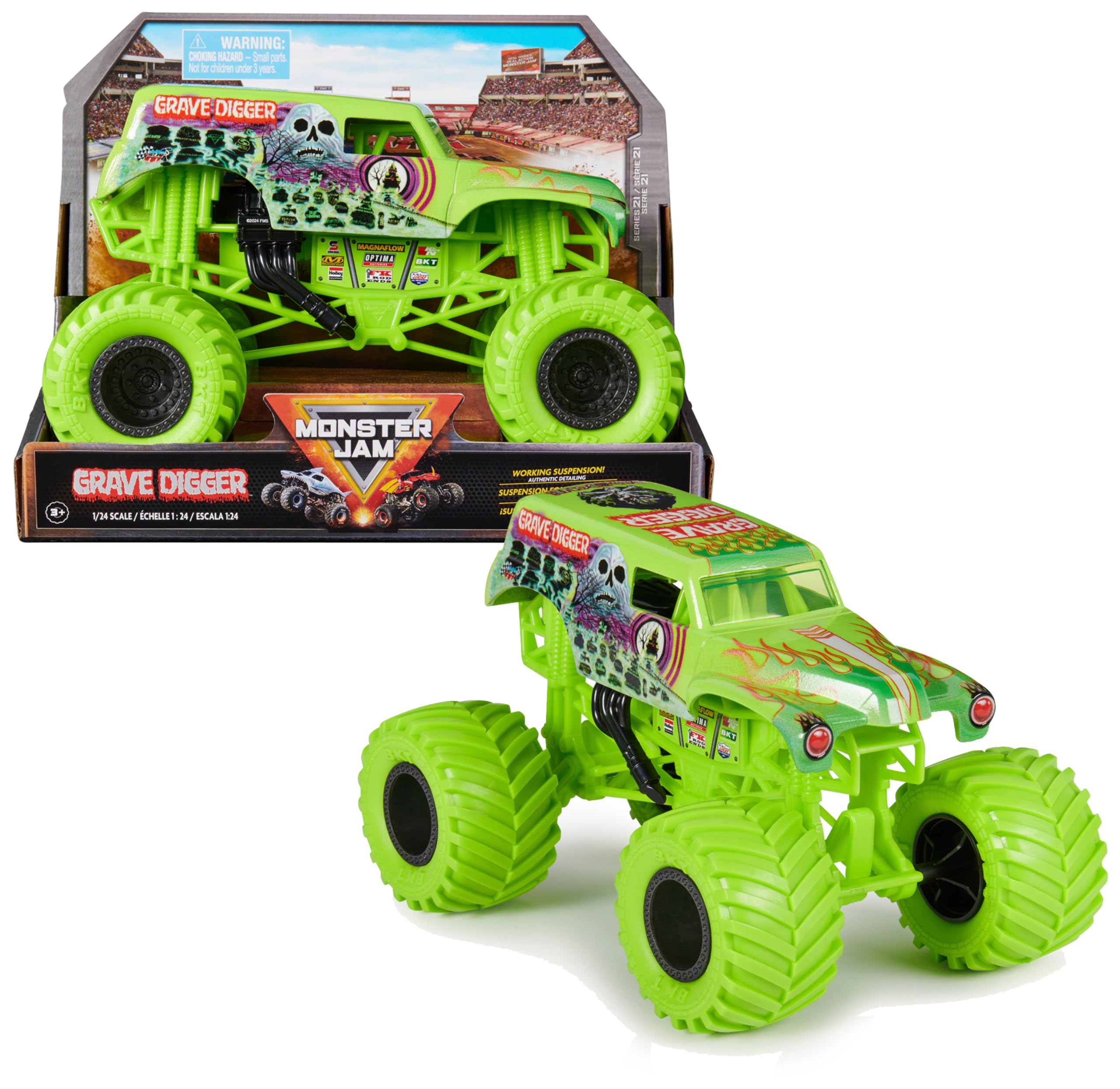 Monster Jam - Pack 2 Coches Monster Truck Marvel Oficial Escala 1:64 Metálicos: Venom Vs. Spiderman - Coches para Niños - Juegos Infantiles - Juguetes Niños 3 años + — view 10