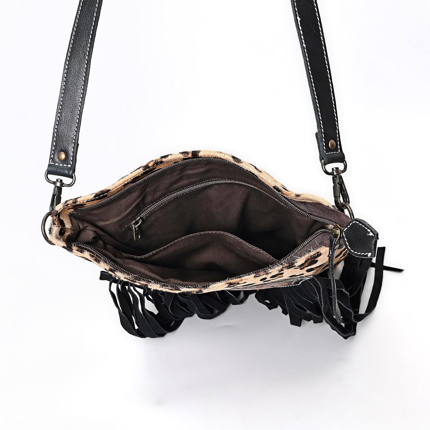 Merbaa Women Natural Cowhide Leather Hand Bag With Adjustable Detachable Strap Leather Massenger Handbag - Image 7