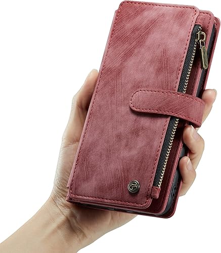 Miniatura 7 de UEEBAI - Funda tipo cartera para iPhone 7 PlusiPhone 8 Plus, hecha a mano, de piel sintética, ranuras para tarjetas, cierre magnético, bolsillo con