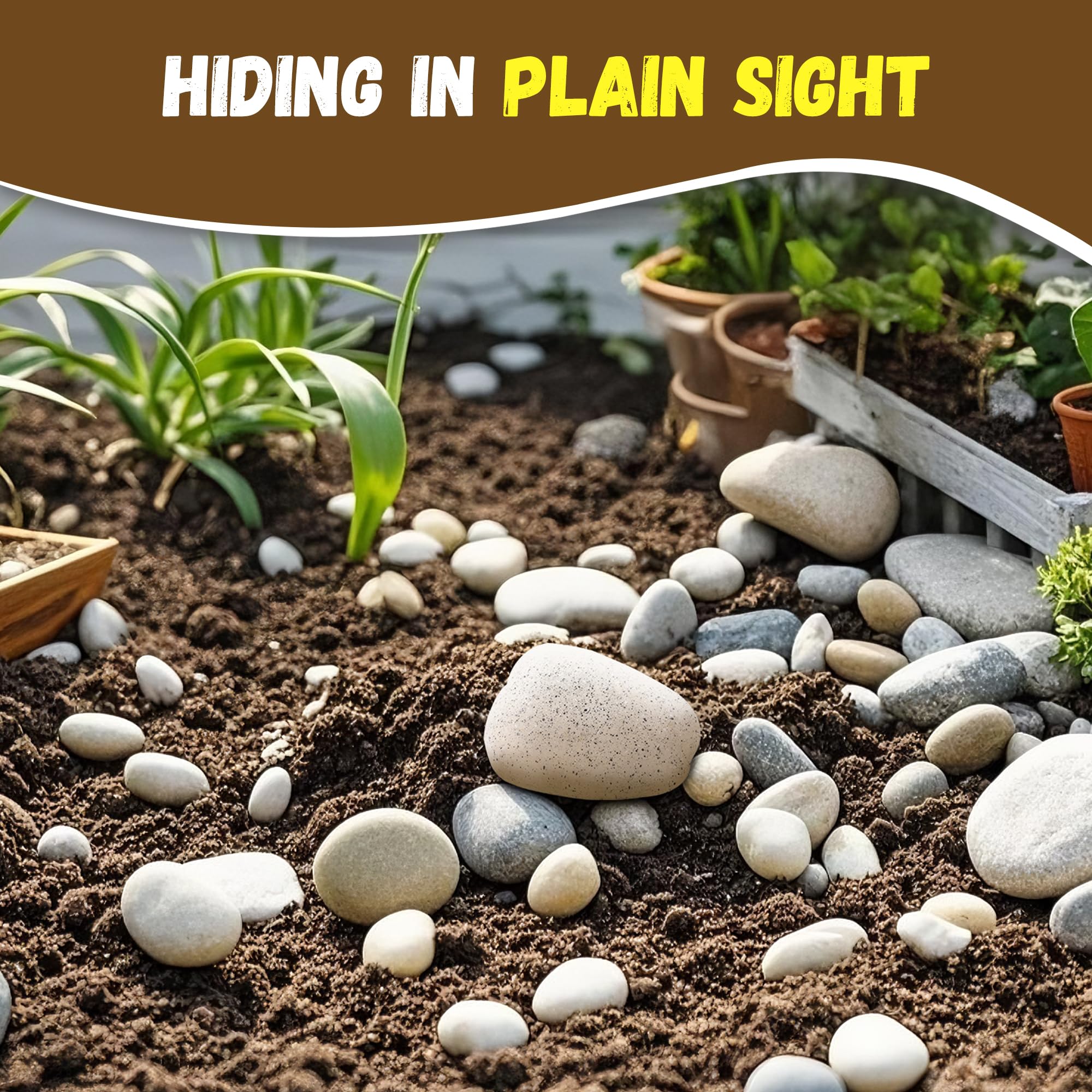 BarGifts Fake Rock Key Hider – Large Size Outdoor Garden Yard Safe, Realistic Polyresin Stone With Hidden Compartment For Spare Keys