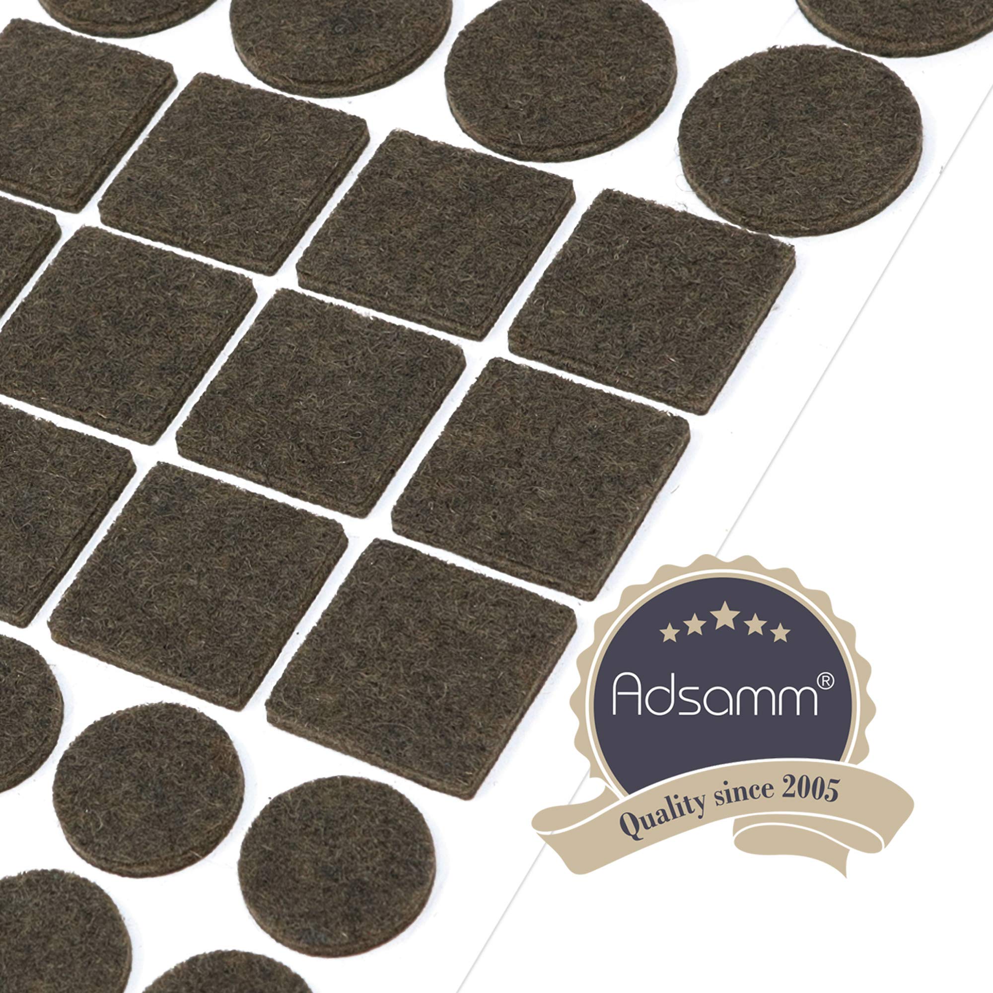 Adsamm 880 x self-Adhesive Felt Pads Brown 0 79 20 mm 1 1 28 mm 0 98x0 98 — view 3