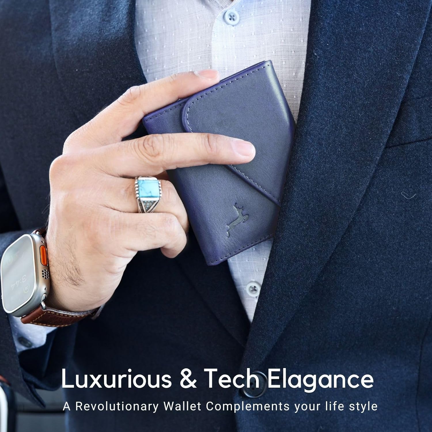 Full-Grain Leather Wallet for Men, Handcrafted Mens Bifold Wallet with RFID Blocking, Magnetic Closure, Slim Minimalist Thin Design, ID Window, Book Shaped Gift Ready Box, 3-Year Warranty - Image 2