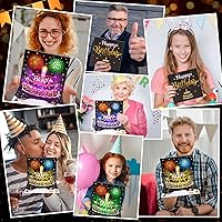 Vista 6 de INPHER Tarjetas de Cumpleaños DIY Edad Tarjetas de Cumpleaños de Fuegos Artificiales Pastel Emergente Luz y Música Negro y Oro Tarjeta de Feliz