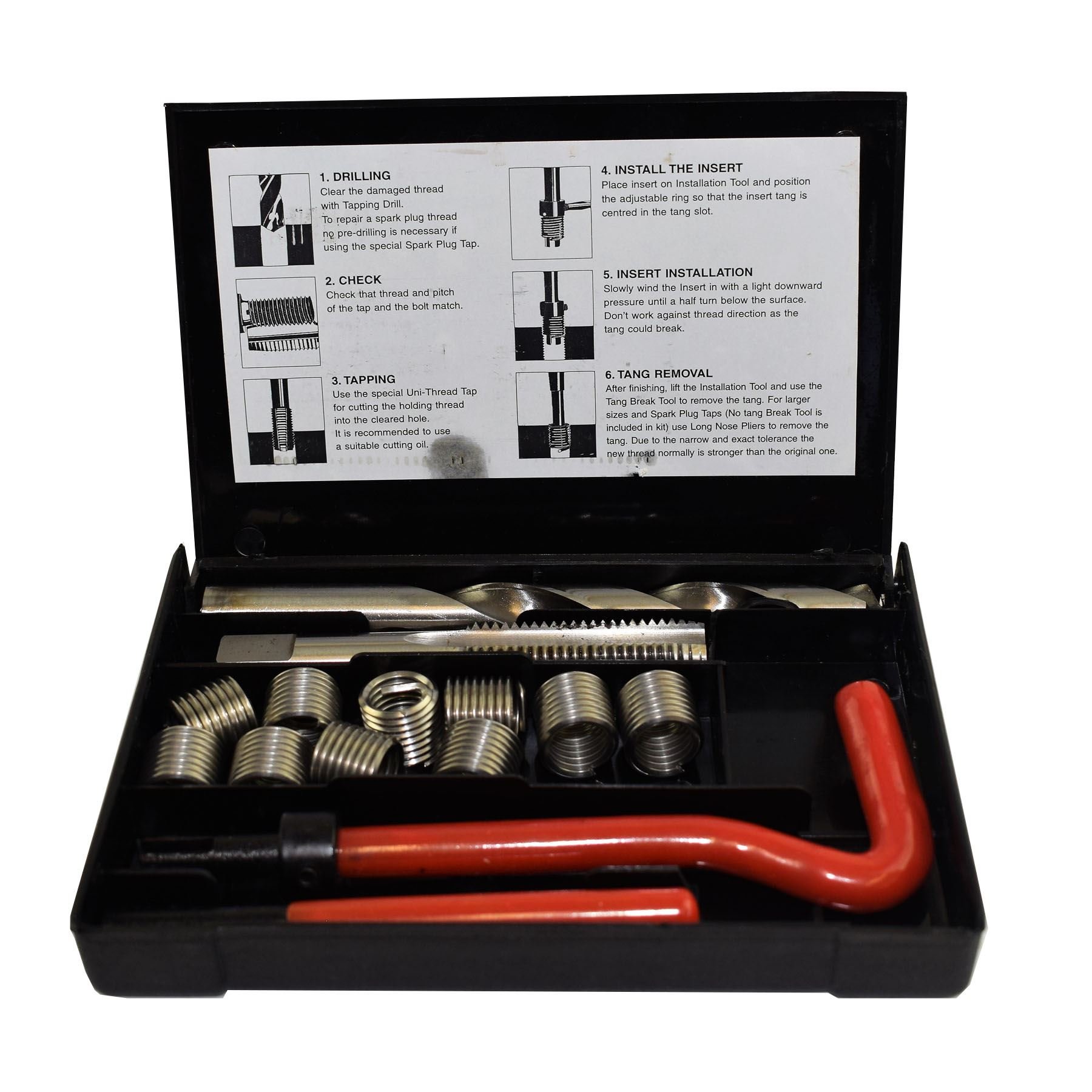 AB Tools-Uninitwa 1/2" x 13 UNC cesarski zestaw frezów naprawczych do kranu Helicoil uszkodzone nici 14 szt. zestaw