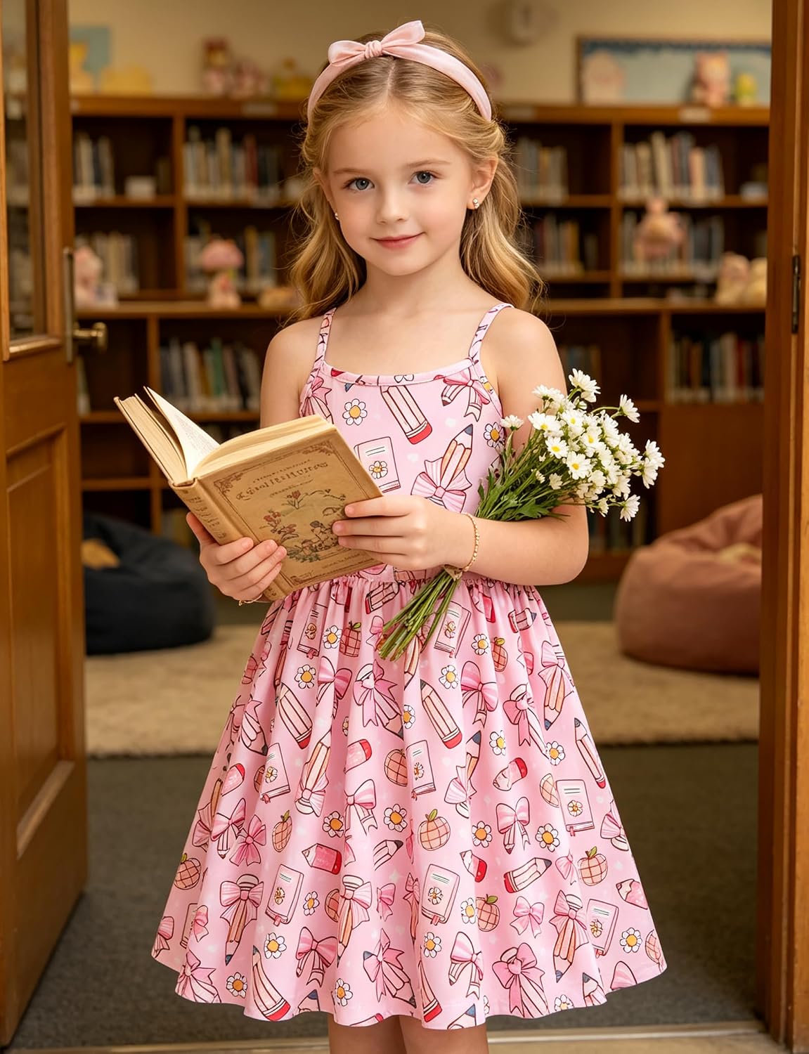 Girl Adjustable Spaghetti Crossback Strap Dress