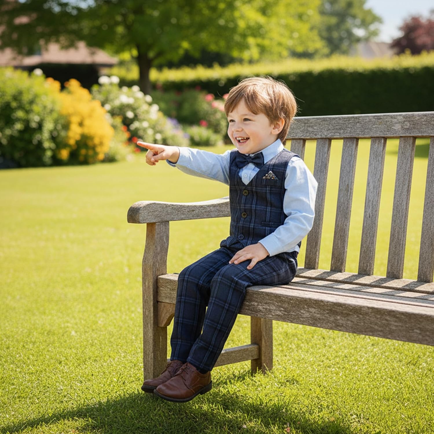 Volunboy Baby Boy Suit Toddler Formal Outfit Kids 3 Piece Vest Gentleman Clothes Long Sleeve Shirt and Pants Set